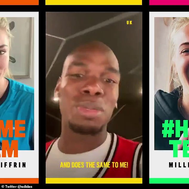 Pogba was recording himself as part of adidas' initiative to keep people at home