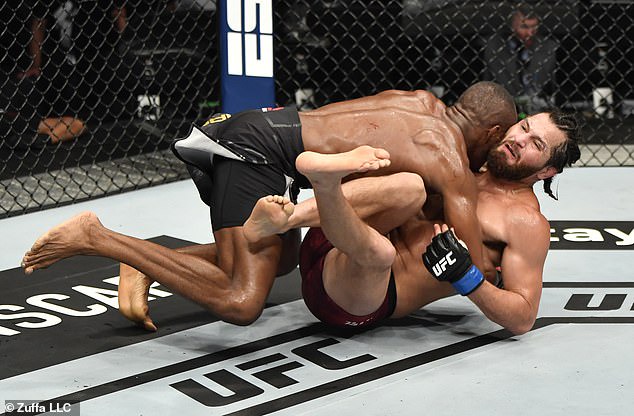 Nigerian UFC star, Kamaru Usman retains his Welterweight title by unanimous win after beating Jorge Masvidal (Photos)