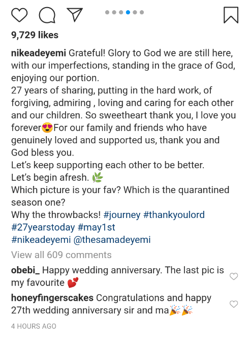 Pastor Sam Adeyemi & his wife celebrate their 27th Wedding Anniversary with major Throwback Photos