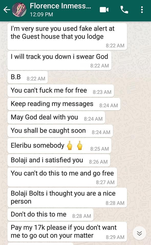 Some Men Are Wicked, See Chats Between A Man And A Lady He Slept With And Even Collected Her Money