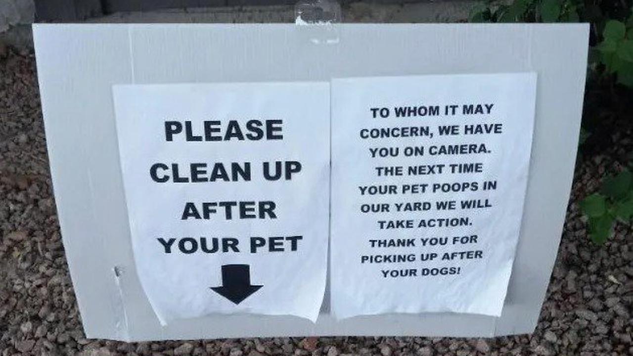 I’m fed up with dog mess being left outside my home so installed a warning sign – then I received a VERY sassy response