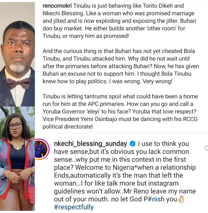 'I used to think you have sense,' Nkechi Blessing shades Omokri over his recent comment