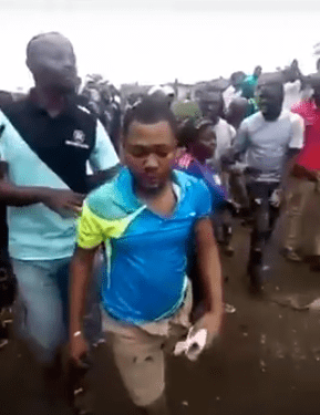 Man eating human faeces 