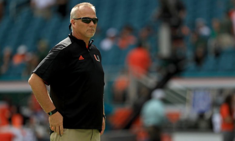 Former Miami Hurricanes quarterback and coach Mark Richt ...