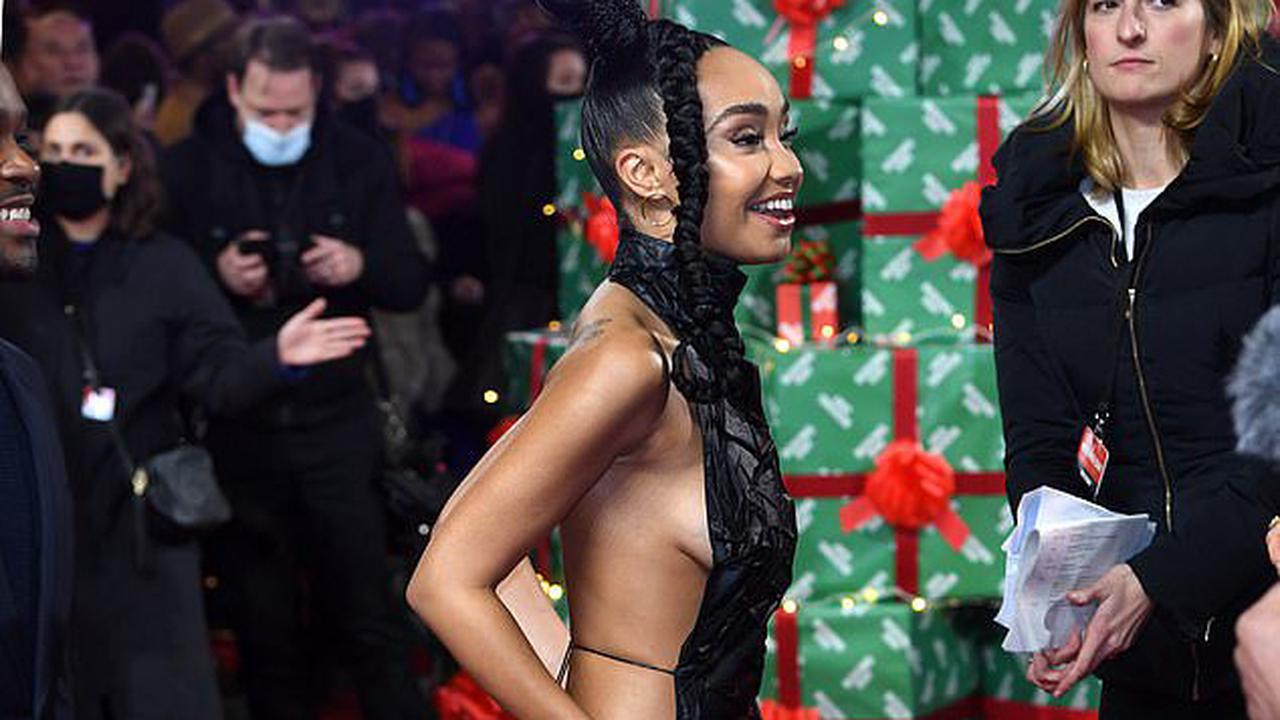 Leigh-Anne Pinnock narrowly avoids wardrobe malfunction in daring black dress at Boxing Day premiere - after Jesy Nelson was spotted in a clinch with her ex Lucien Laviscount