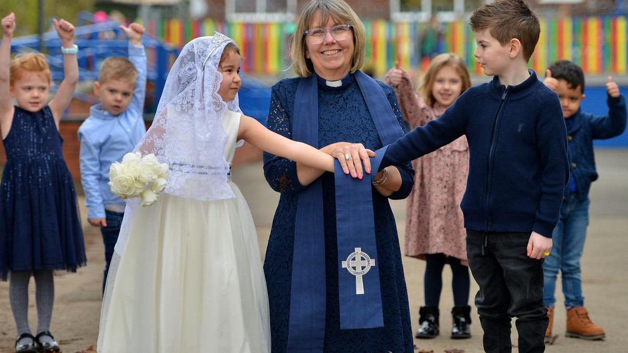 Primary school turns into wedding venue for four-year-old's 'marriage'
