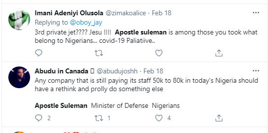 Christianity has reduced the national IQ of Nigerians by many points - Nigerians react after Apostle Suleman revealed he bought his 3rd jet during the pandemic and was praying for Covid not to end