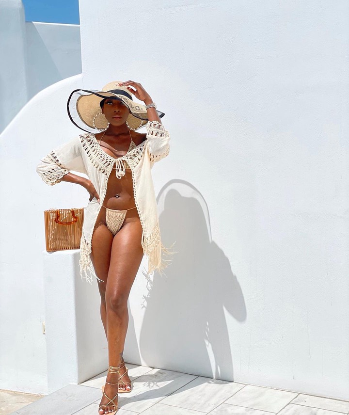 Actress Dorcas Fapson flaunts her body in series of sultry photos as she vacations in Mykonos