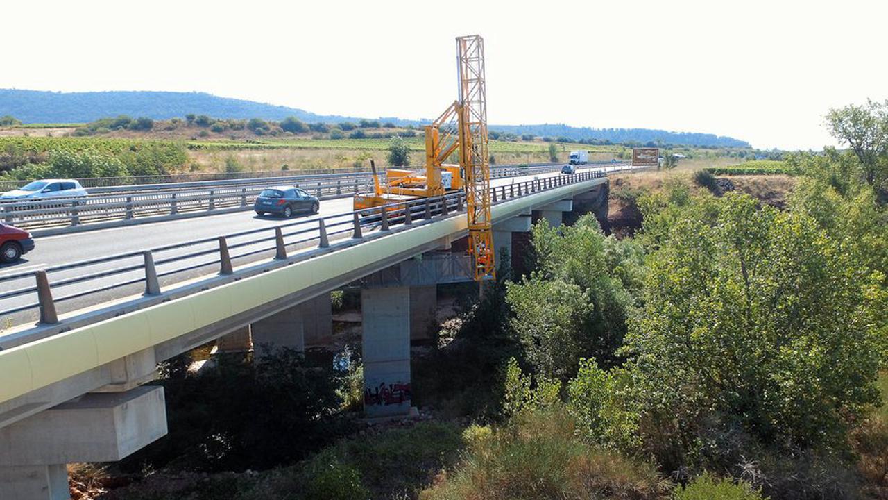 A75 : le pont de la Marguerite Est dans le sens Clermont-l’Hérault – Lodève à son tour remis en état