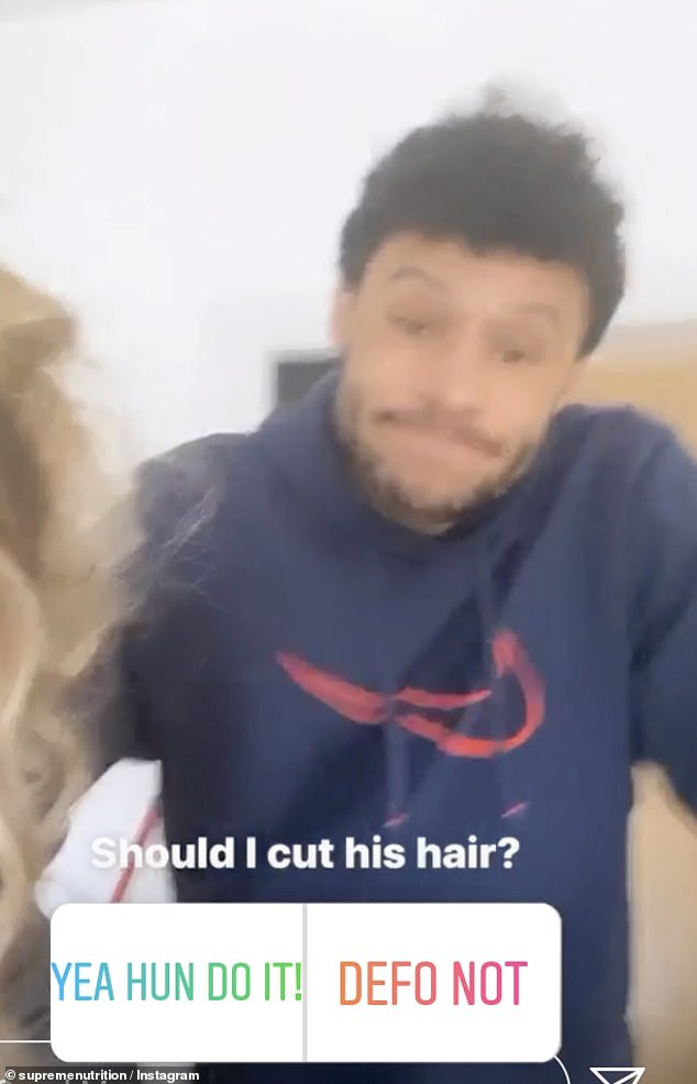 Flourishing! 'Look at the afro... It is flourishing!' said the sportsman, while the Little Mix singer asked her fans: 'Should I cut his hair?'