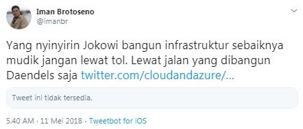 Iman Brotoseno membela Jokowi (Twitter/imanbr)