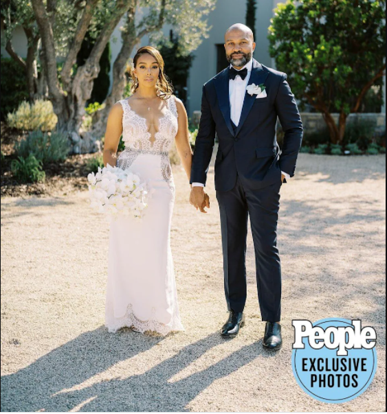 Former NBA star, Derek Fisher and Gloria Govan tie the knot after pandemic delayed wedding (photos)