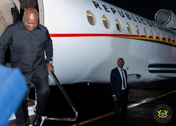President Mahama uses presidential jet for international trip for the ...