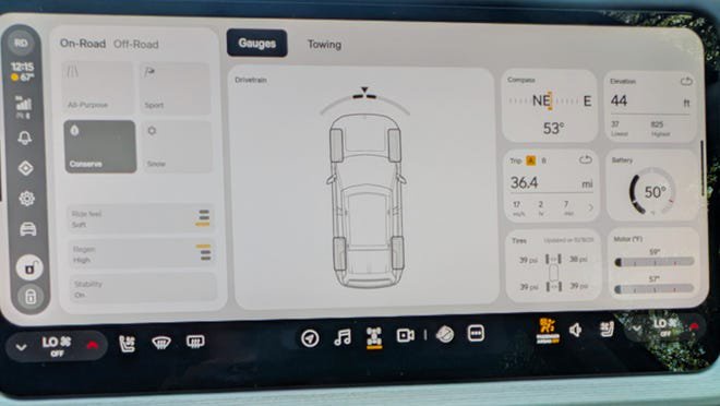 Eco mode in a Rivian R2.