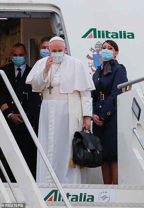 Pope Francis departs from Rome for historic first-ever visit by a pontiff to Iraq (photos)