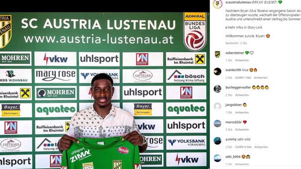 SC Austria Lustenau nimmt Bryan Silva Teixeira unter Vertrag
