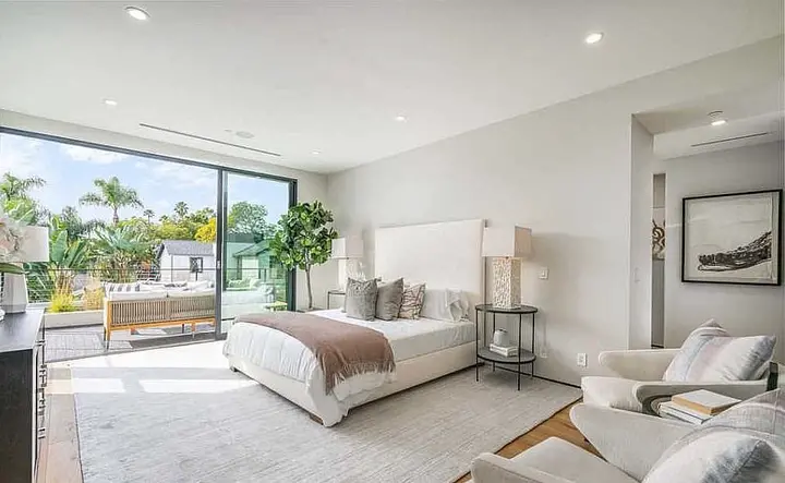 Chic: The house includes four bedrooms - including a master suite with a private balcony - and four bathrooms but it's unclear if and when the famous family are planning to move into it, or if they have bought it for other purposes