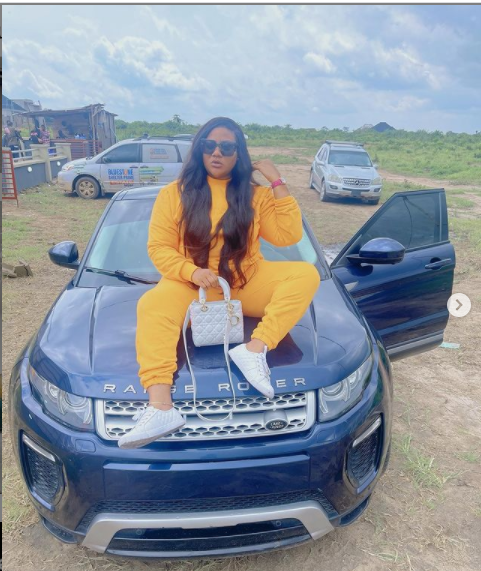 Actress Nkechi Blessing shows off her new whip (Photos)