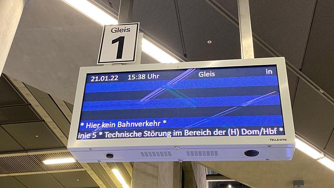 Technische Störung: KVB-Bahnen können die Haltestelle Kölner Hbf nicht anfahren
