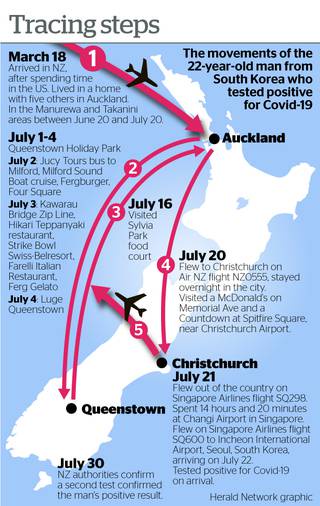 Covid 19 Coronavirus Places South Korean Man Visited In Queenstown Opera News