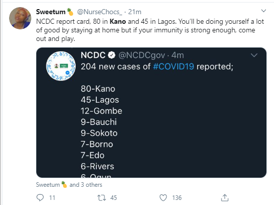 Nigerians react to news of Kano State recording 80 new cases of Coronavirus in a one day