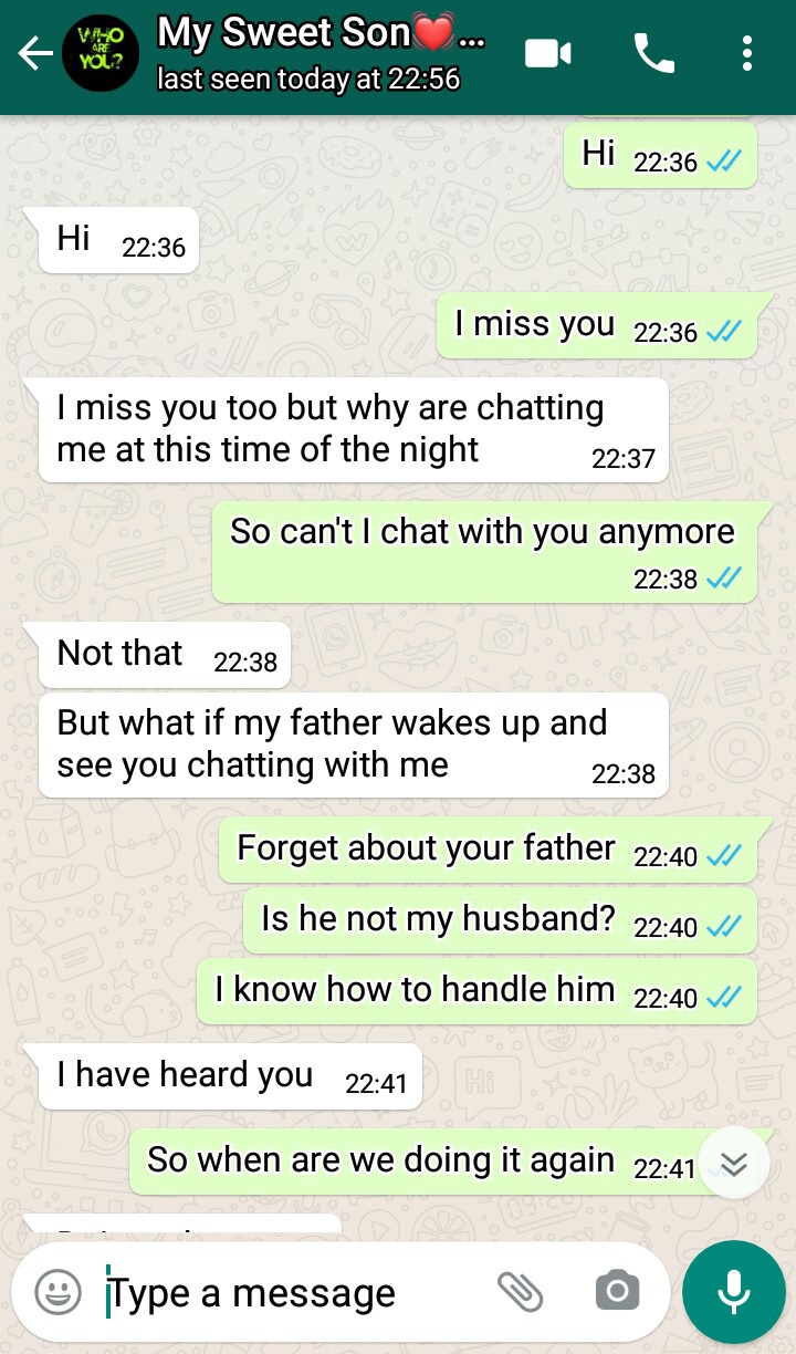 WhatsApp Conversation Between His Son And His Wife