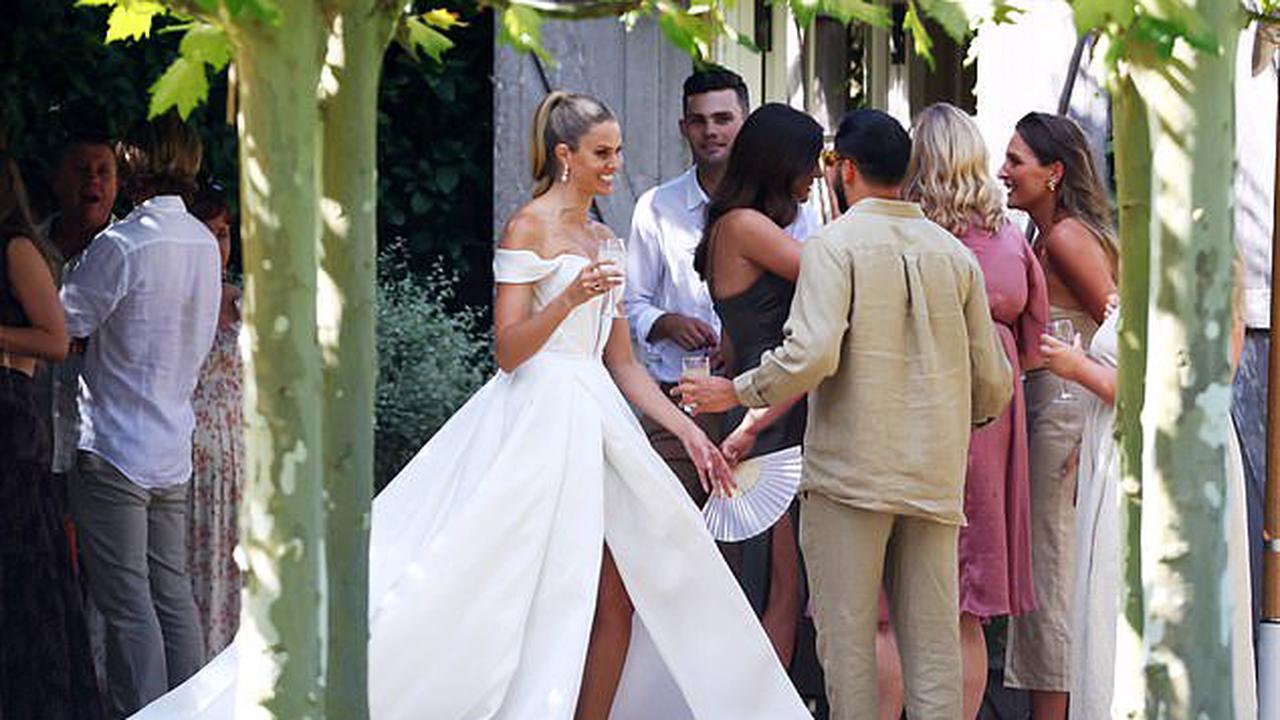 Model Natalie Roser stuns in ornate wedding gown as she marries Home ...