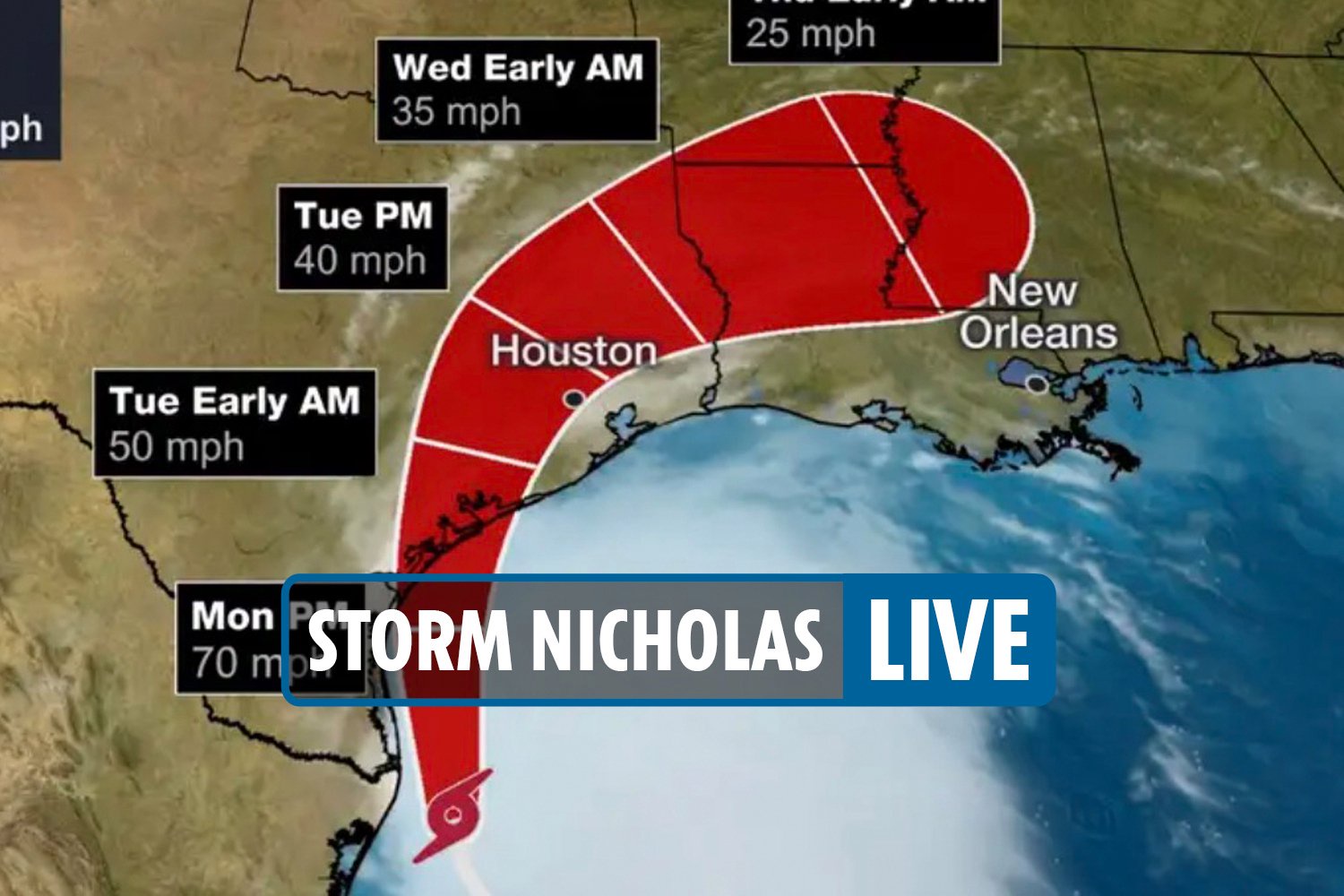 hurricane nicolas track live storm smashes texas after growing to life threatening 75mph category 1 cyclone opera news