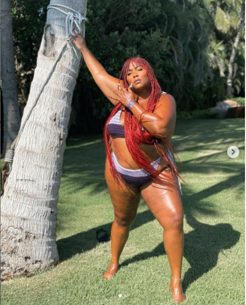 Lizzo flaunts her curves in new bikini photos as she keeps promoting body positivity