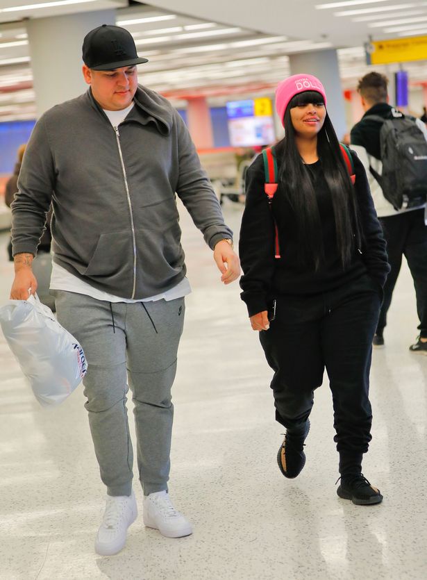 Blac Chyna and Rob Kardashian arrive at JFK