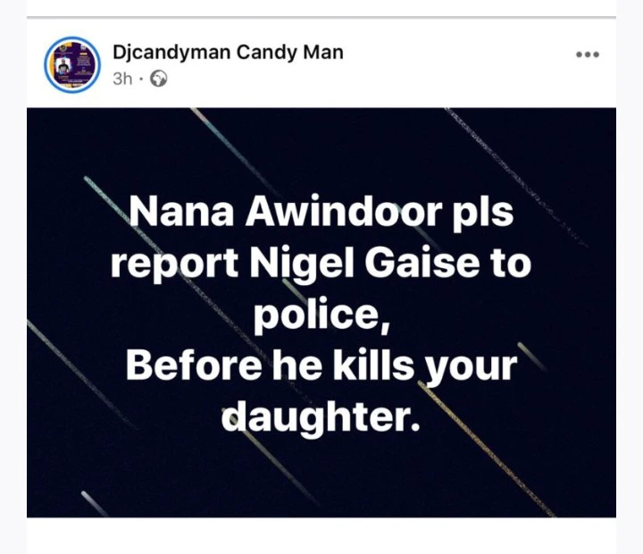 Report Nigel Gaisie To The Police Before He Kills Your Daughter – Candy Man Tells Efya's Mom
