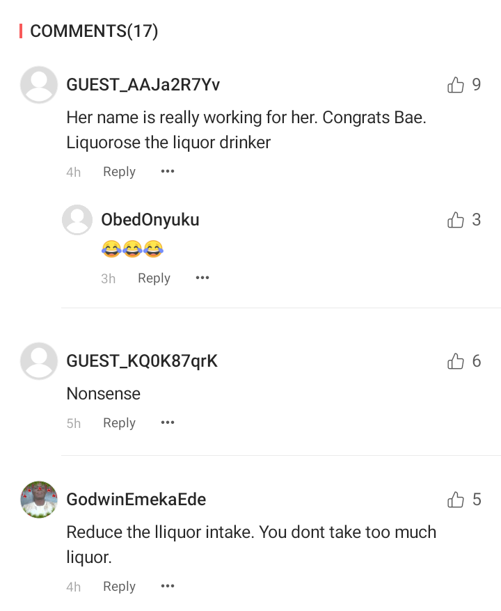 Liquorose comes under severe criticism for taking too much liquor
