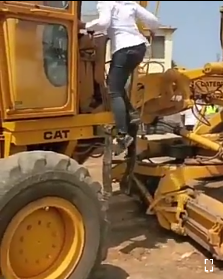 Like Father Like Daughter! Watch Video as Zanetor Rawlings Operates Caterpillar Like A Pro