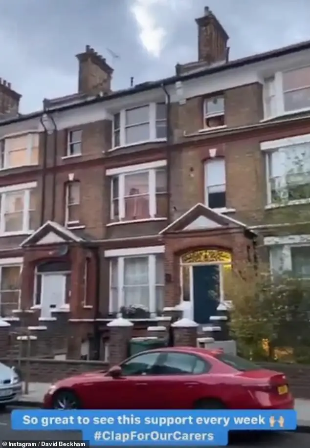 Bizarre: A post by David on Instagram Stories on Thursday hinted he'd returned to the capital, as he posted a video of his neighbours clapping for NHS workers
