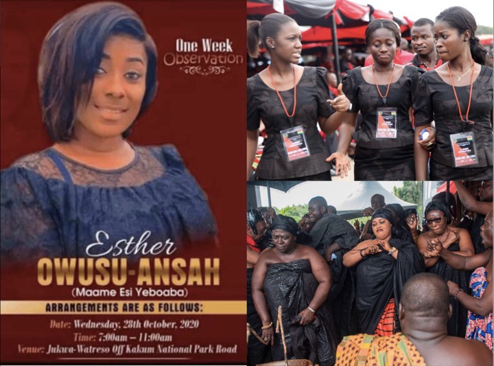 Benedicta Gafah’s Sister, Esther Who Died In A Fatal Accident One Week Celebration Ongoing