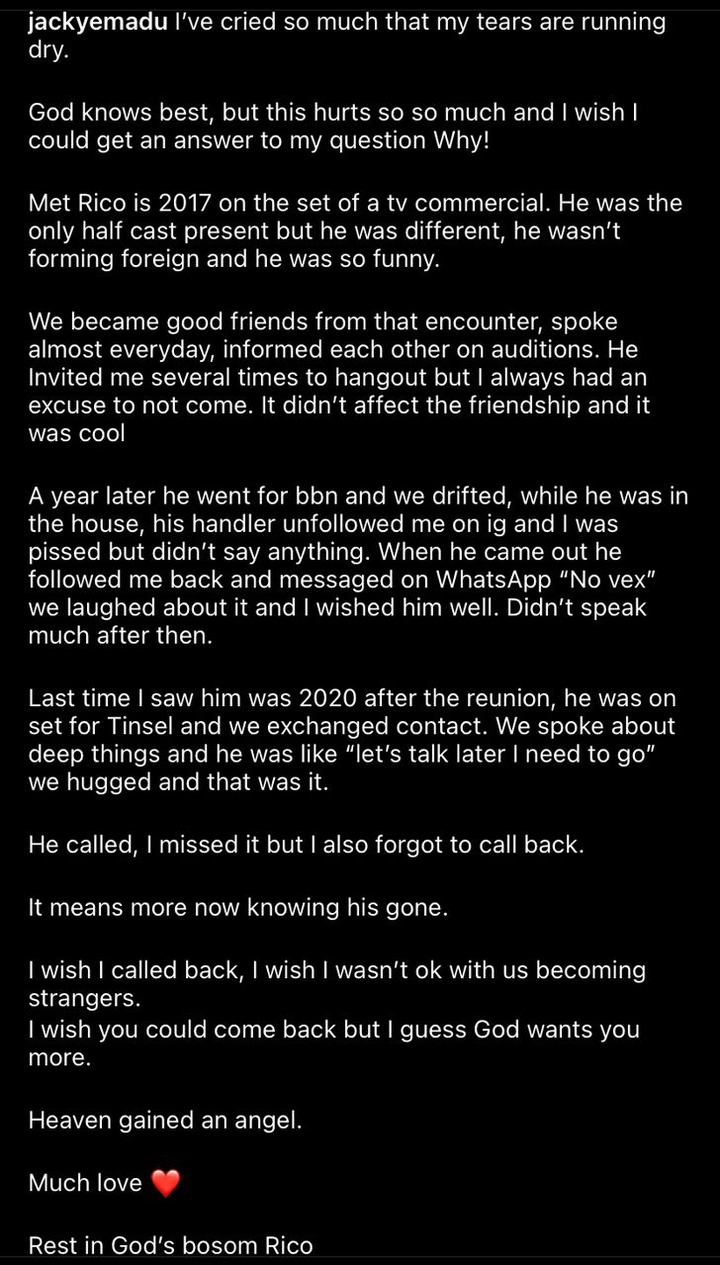 Celebrities mourn?reality star Rico Swavey following his death after car accident 