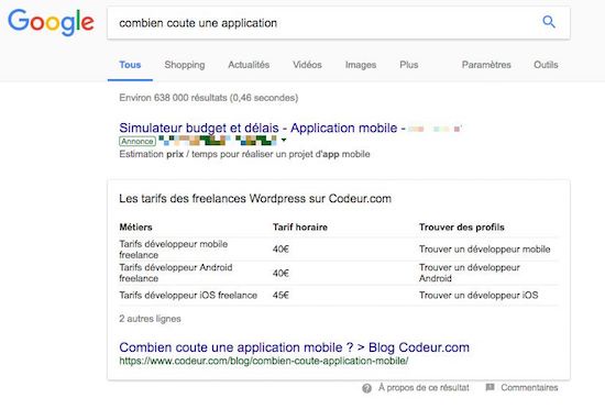 google snippet example