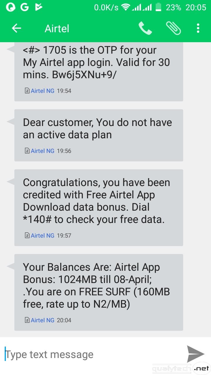How to get 1GB free data on Airtel from My Airtel app