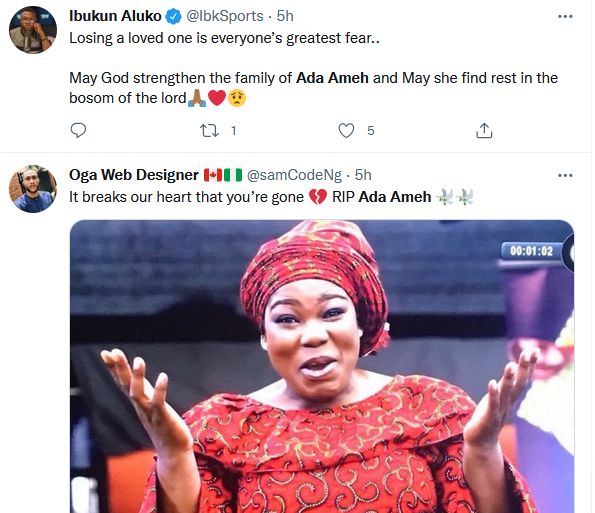 Nigerians express shock over news of Nollywood actress, Ada Ameh
