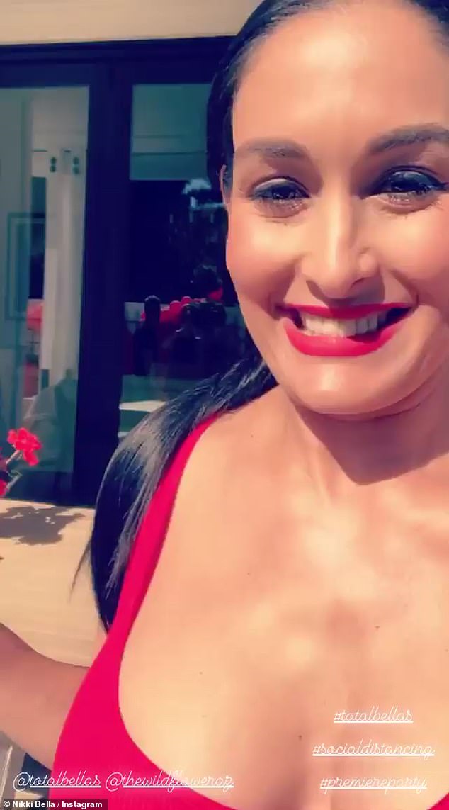 Setting up: Nikki used her Instagram story earlier in the day to document the premiere party preparation