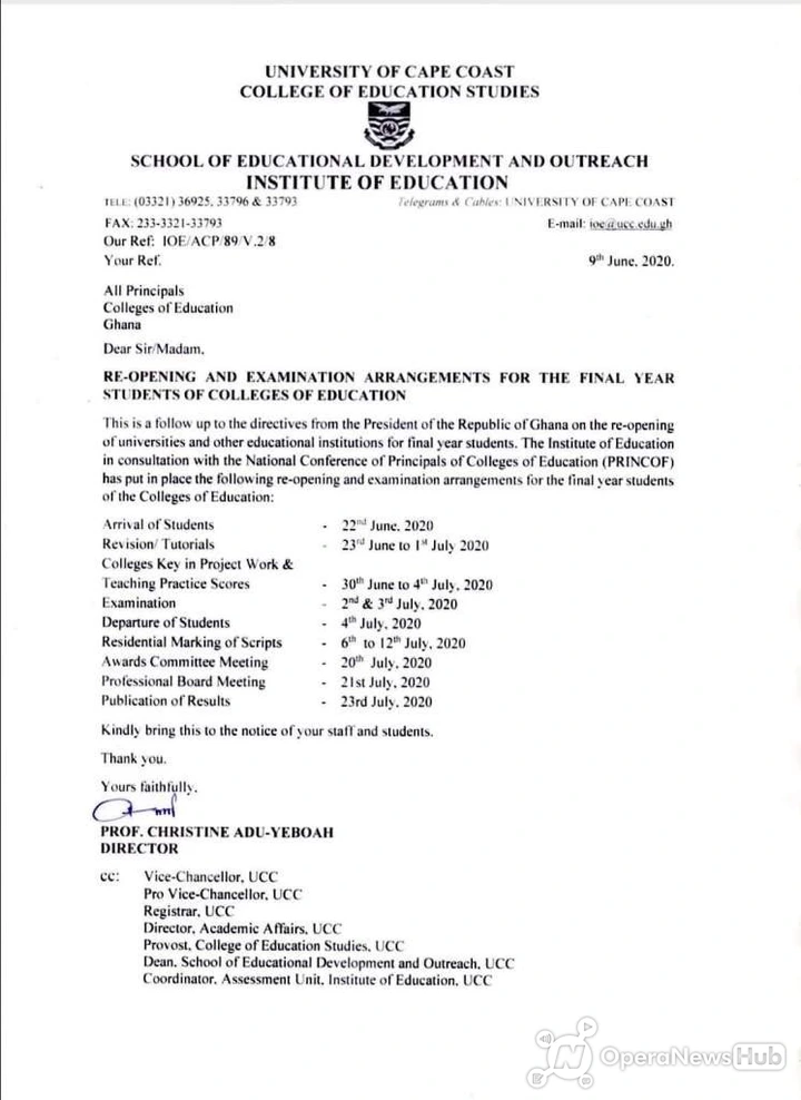 UCC Confirms To Publish Colleges Of Education Final Year Results Today.