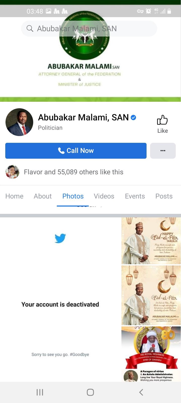 Abubakar Malami deactivates his twitter account