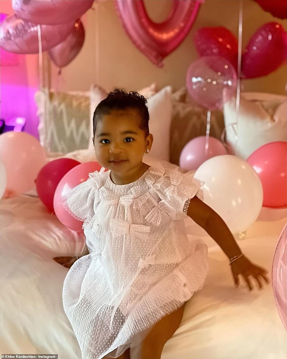 Adorable: Khloe Kardashian and Tristan Thompson's little girl True rang in her second birthday with an intimate Trolls-themed party