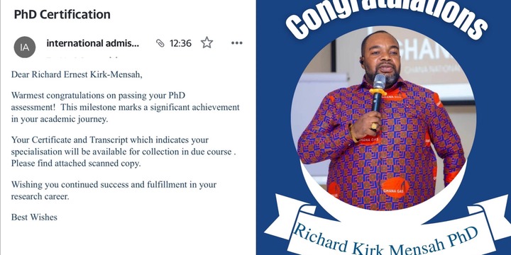 NDC’s Richard Kirk-Mensah of Ghana Gas Allegedly Fakes PhD With Dubious Email