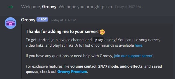 Discord Groovy Commands