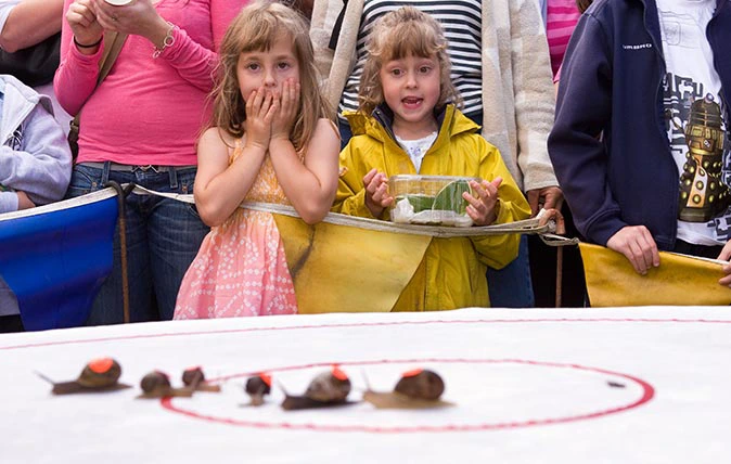 The quirky annual World Snail Racing Championship, held in Congham, Norfolk, England