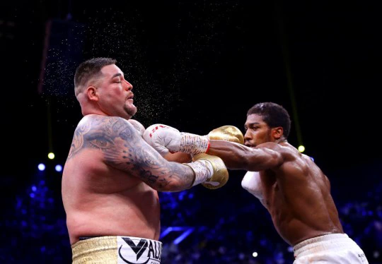 Anthony Joshua kept Andy Ruiz Jr at range with a stiff jab in their rematch