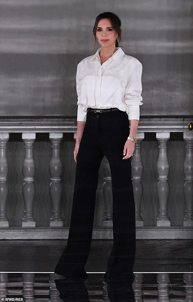 Wow: Victoria Beckham has announced she will donate 20 per cent of all sales from her fashion label and beauty brand to struggling food bank charities amid the coronavirus pandemic (pictured last month)