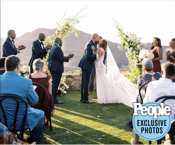 Former NBA star, Derek Fisher and Gloria Govan tie the knot after pandemic delayed wedding (photos)
