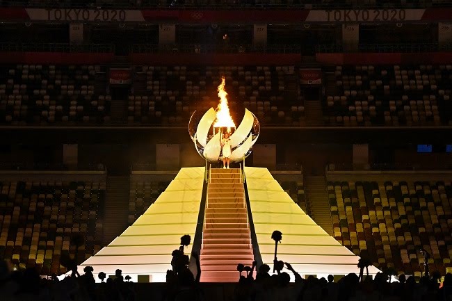  Tokyo 2020 Olympics: Naomi Osaka lights Olympic cauldron at Opening Ceremony (Photos)